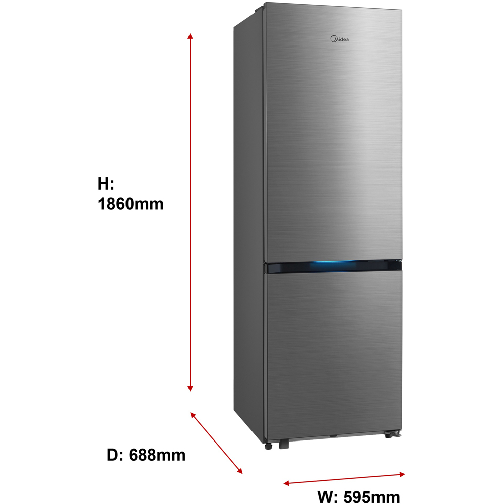 Midea MDRB548MIC46 Inox Total No Frost 401L Combi Fridge Freezer Image 9