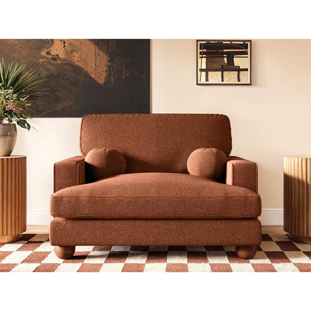 Solace+Co Addison Burnt Orange Velvet Loveseat Sofa Image 4
