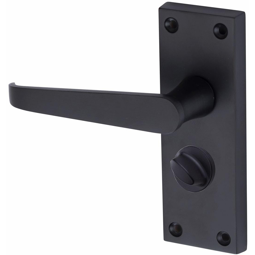 Golden Grace Victorian Straight Matt Black Handles and Latch Set Image 3
