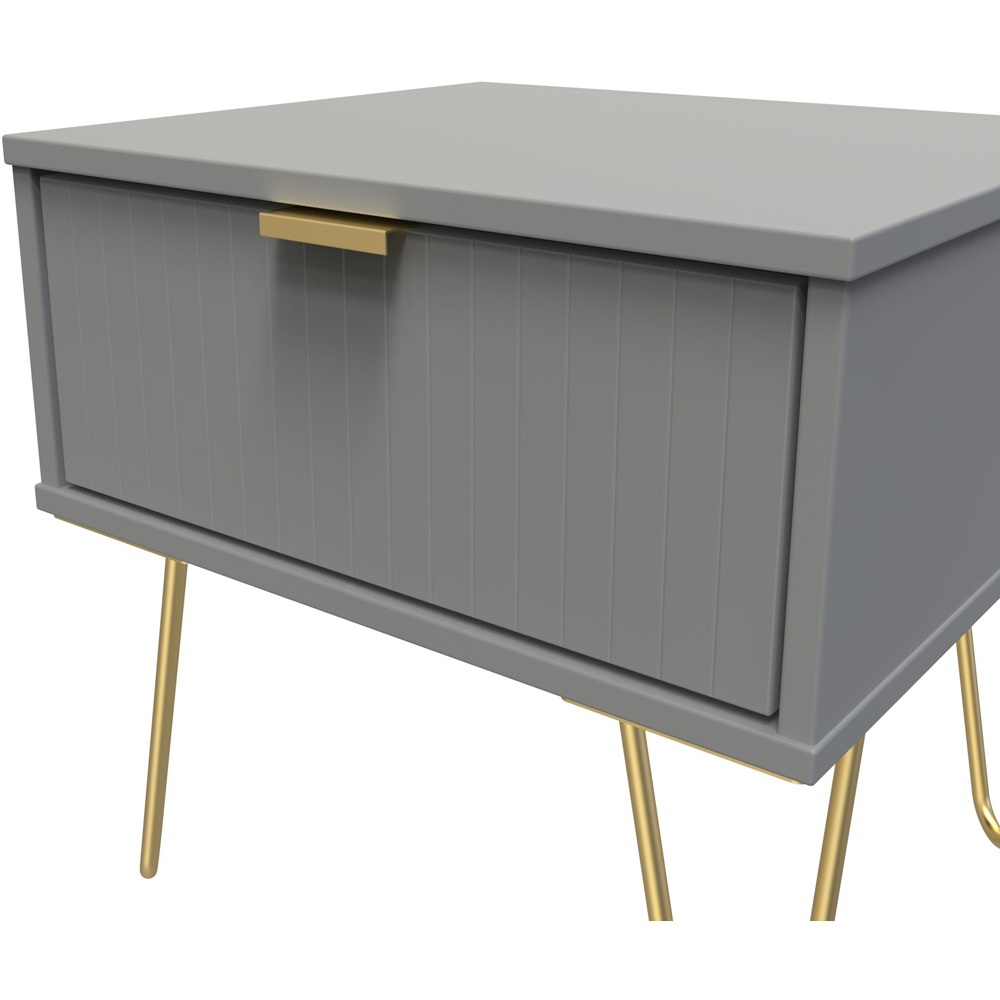 Crowndale Single Drawer Dusk Grey Bedside Table Image 5