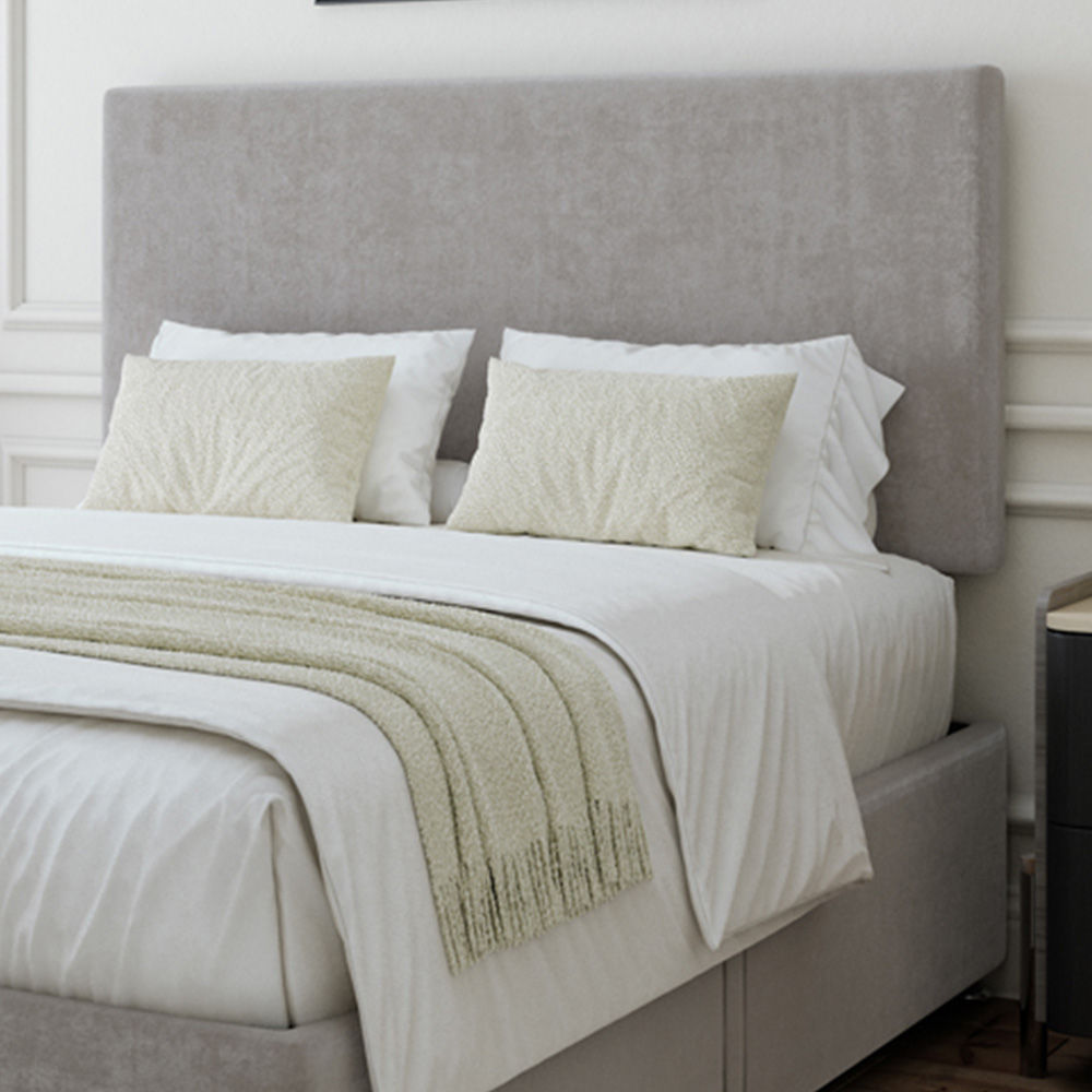 Bedmaster Double Seal Grey Naples Linen 2 Drawer Divan Base with Valencia Headboard Image 2