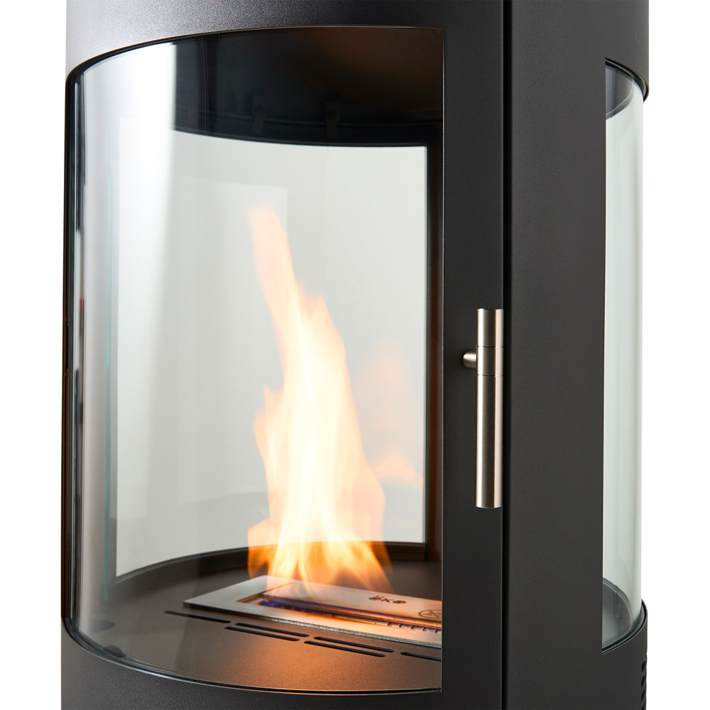OKO S7 Charcoal Grey Bio Ethanol Cylinder Stove with Log Storage 3000W Image 7