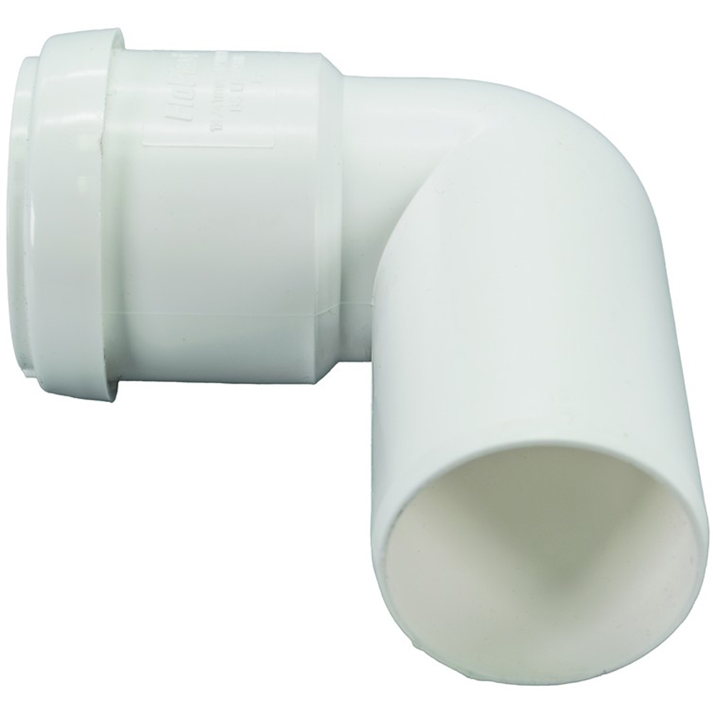 FloPlast Push Fit Waste 90 Degree Swivel Bend White 40mm Image 2