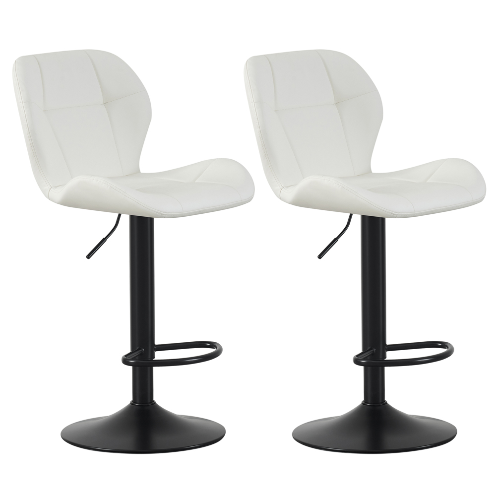 Stella Cream Height Adjustable Bar Stool with Footrest Set of 2 Image 2