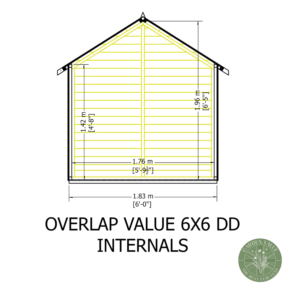 Shire GB Garden Value 6 x 6ft Overlap Double Door Garden Shed Image 7