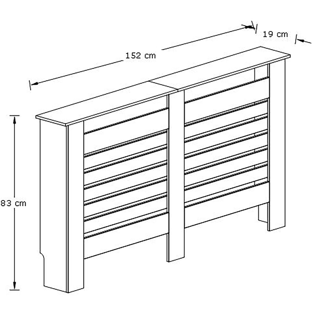 GFW Cleo White Large Radiator Cover 830 x 1520mm Image 5