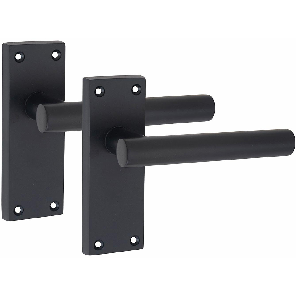 Golden Grace Matt Black Victorian Straight T-Bar Latch Door Handle Set 6 Pack 120 x 40mm Image 2
