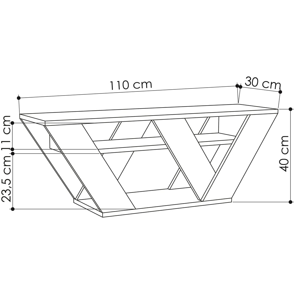 Decortie Pipralla 2 Shelf Dark Oak Effect Modern TV Unit Image 7