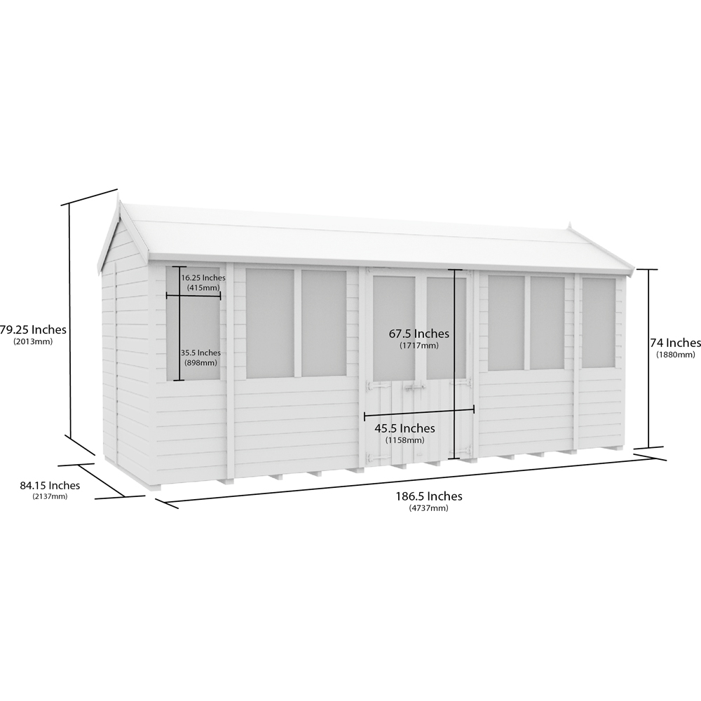DIY Sheds 16 x 7ft Tongue and Groove Timber Apex Summer Garden Shed Image 9