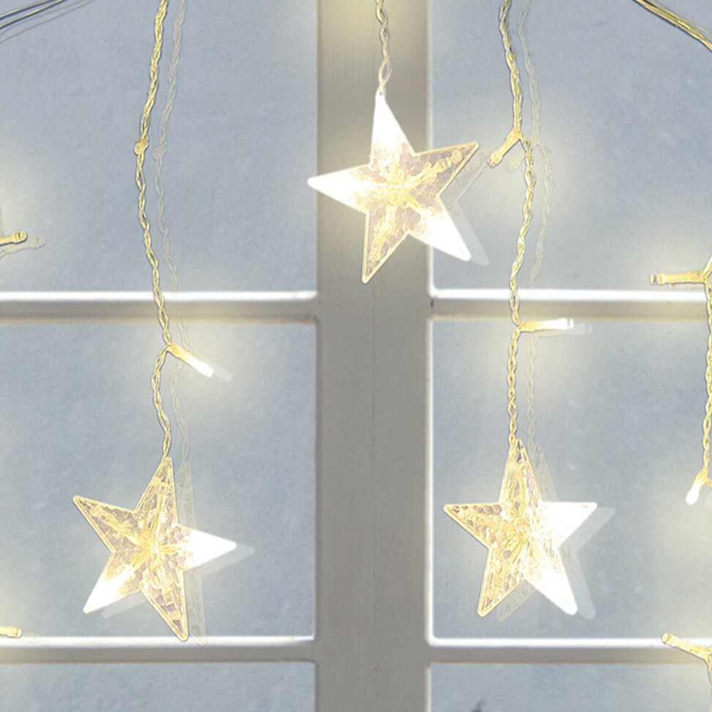 Christmas Star LED Curtain Light - White Image 4
