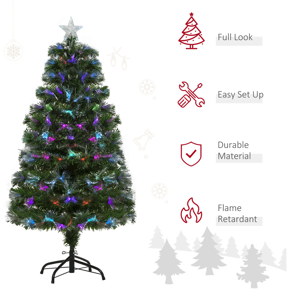 Everglow Fiber Optic LED Pre-Lit Green Artificial Christmas Tree 4ft Image 4