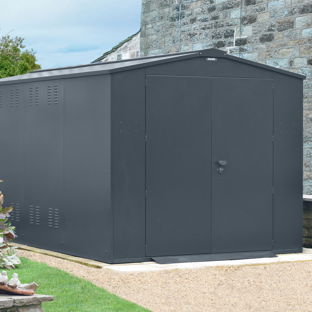Asgard Gladiator 7 x 14ft Double Door Grey High Security Apex Motorcycle Garage Image 9