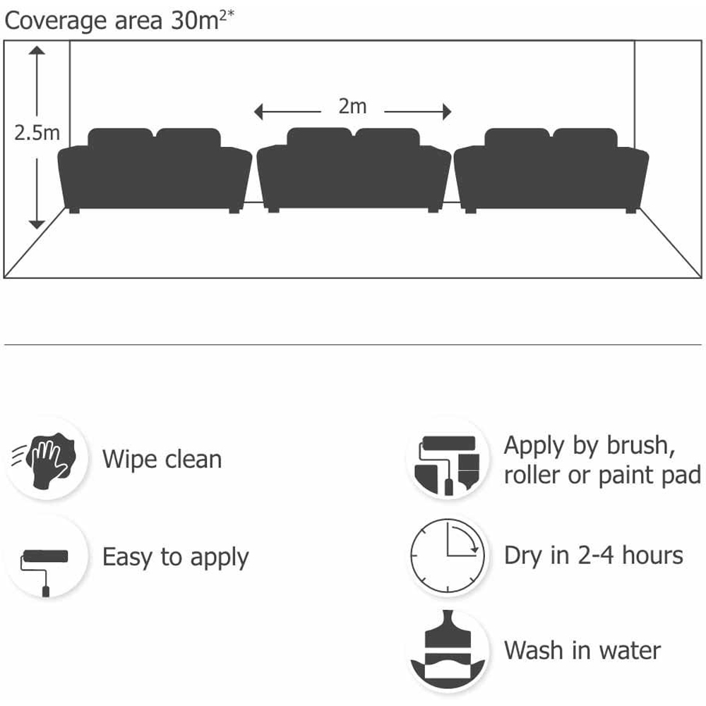 Wilko Walls & Ceilings Grey Whisper Silk Emulsion Paint 7.5L Image 7