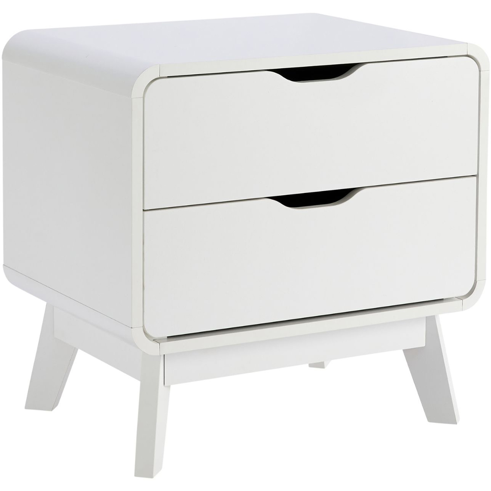 Home Source 2 Drawer White Bedside Table Image 2
