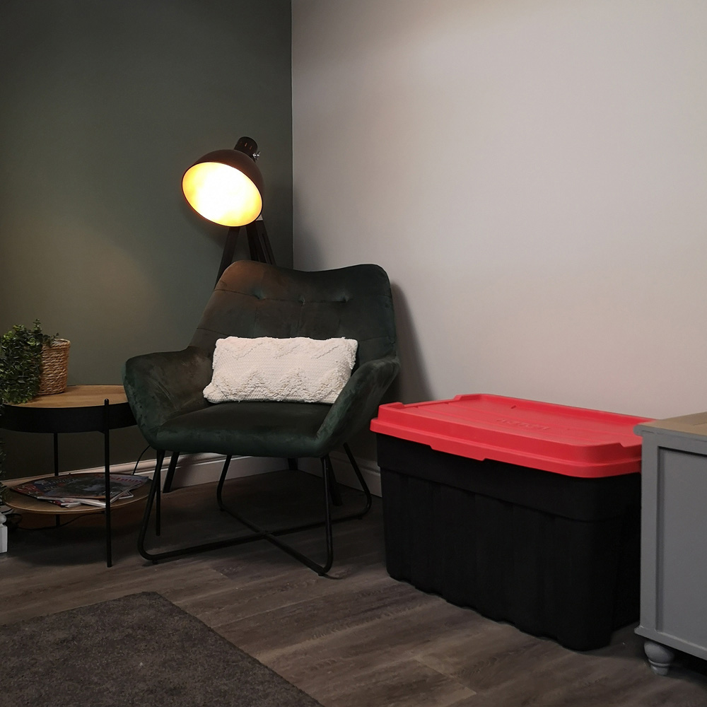 Samuel Alexander Black and Red Tuff Stackable Storage Box 140L Image 6