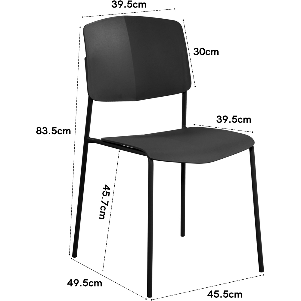 Core Products Aspen Academy 4 Seater Plastic Rectangular Dining Set White and Black Image 6