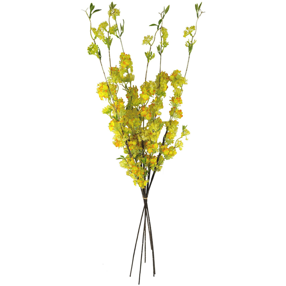 Leaf Yellow Blossom Artificial Spray Stem 100cm 6 Pack Image 1