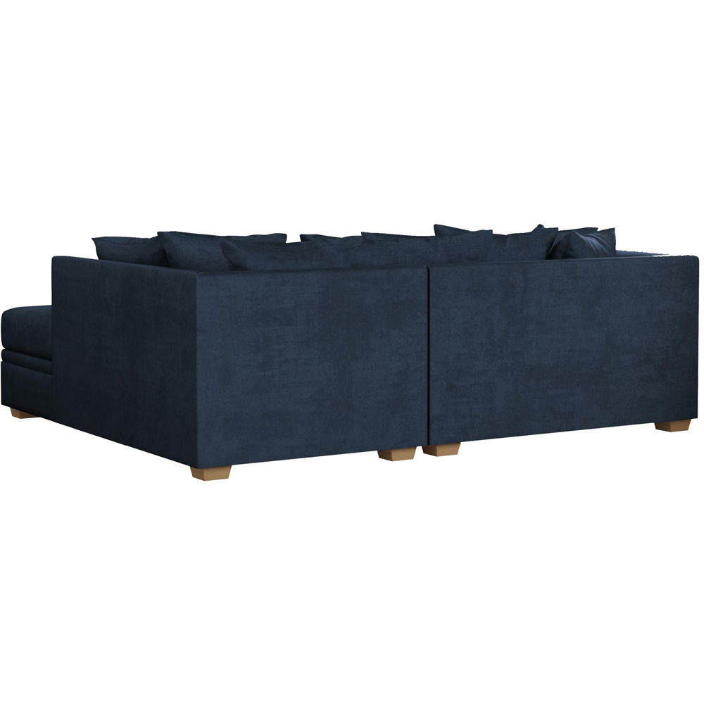 Modo 3 Seater Royal Blue Plush Velvet Right Hand Scatter Back L-Shape Corner Sofa Image 5