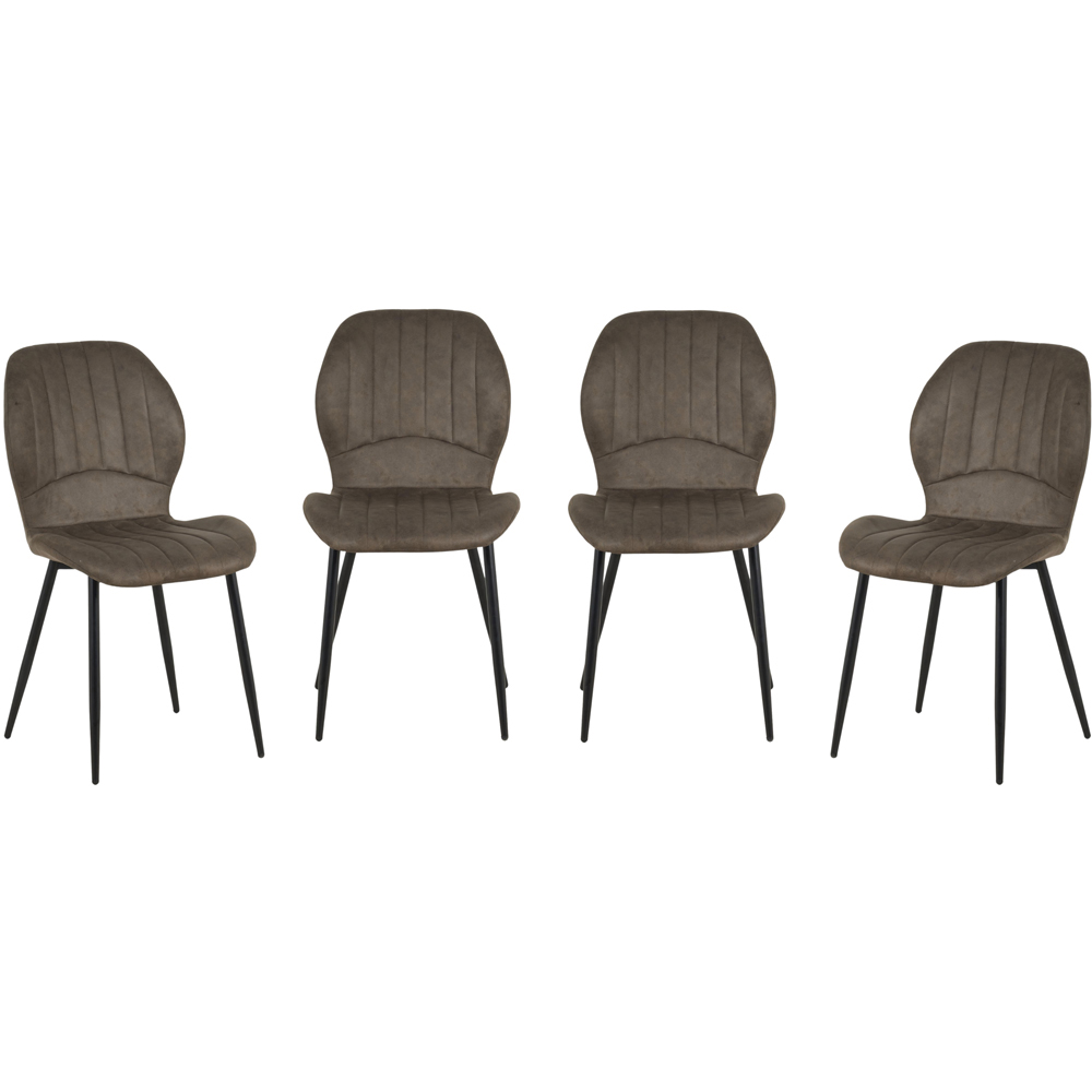 Indoor Living Jaydn 4 Seater Leather Marble Top Dining Set Grey Image 3