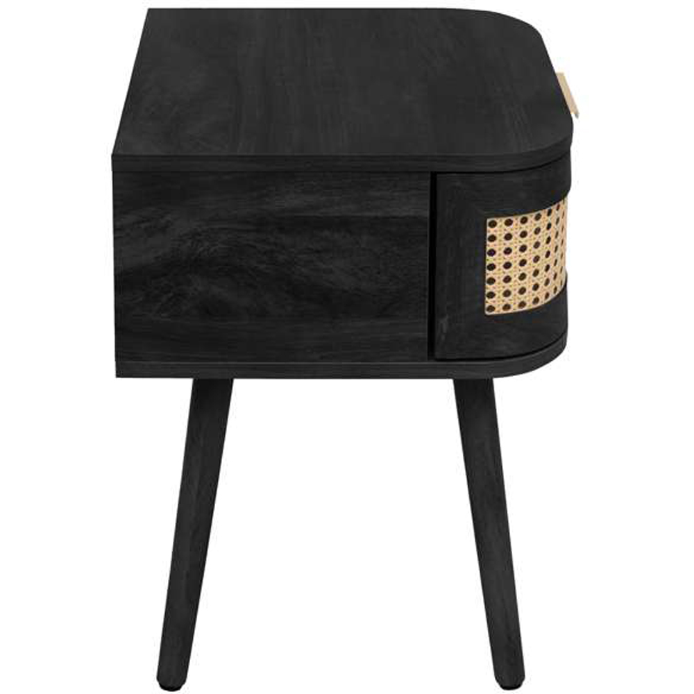 Birlea Noah Single Drawer Black Rattan Bedside Table Image 4