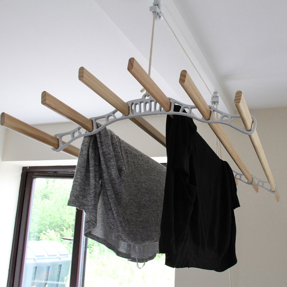 Monster Shop White 6 Lath Clothes Airer 2.4m Image 2