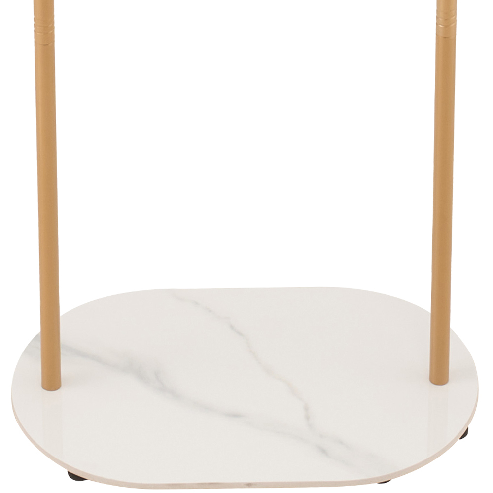 Living and Home Gold Metal Clothes Rack with 4 Hooks and Marble-Effect Base Image 6