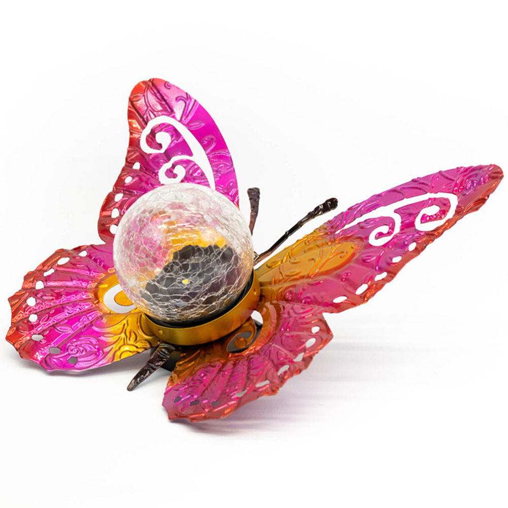 Streetwize Multicolour Solar Metal Sunset Butterfly With LED Crackle Ball Image 3