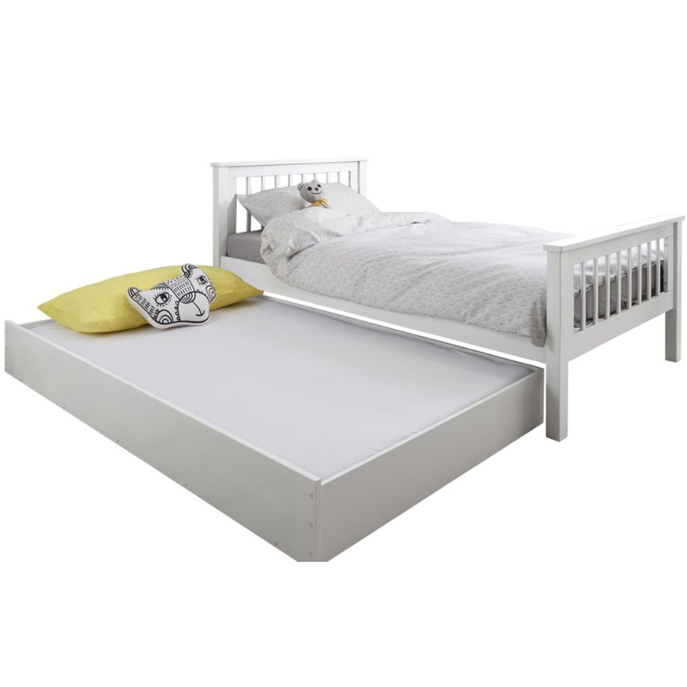 Noa and Nani Hampshire Single White Bed Frame with Olaf Pull-Out ...