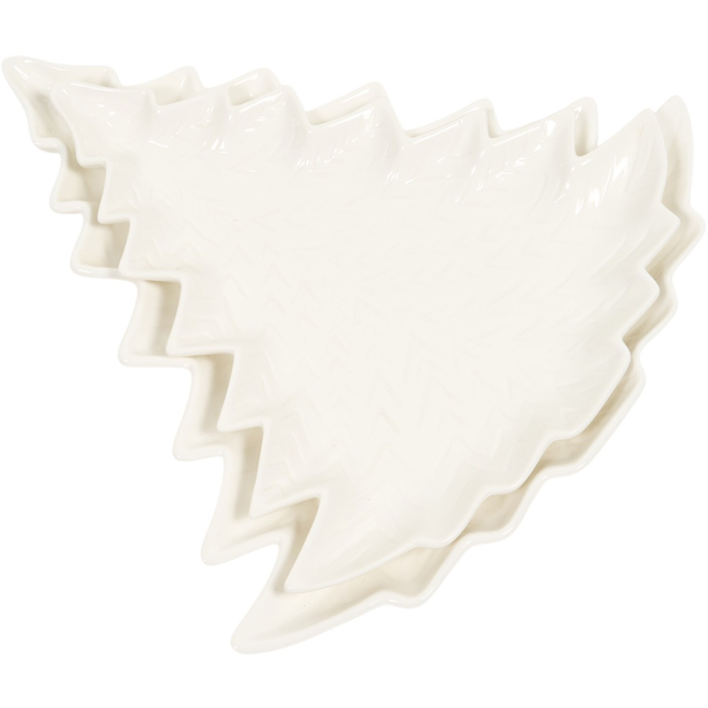 Pack of 2 Christmas Tree Platters White Image 5