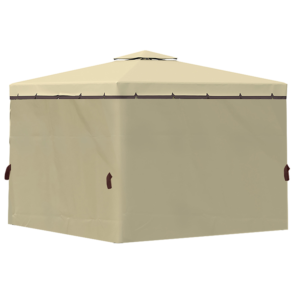 Gazebo Shelter Tent 2 Roof Beige Image 4