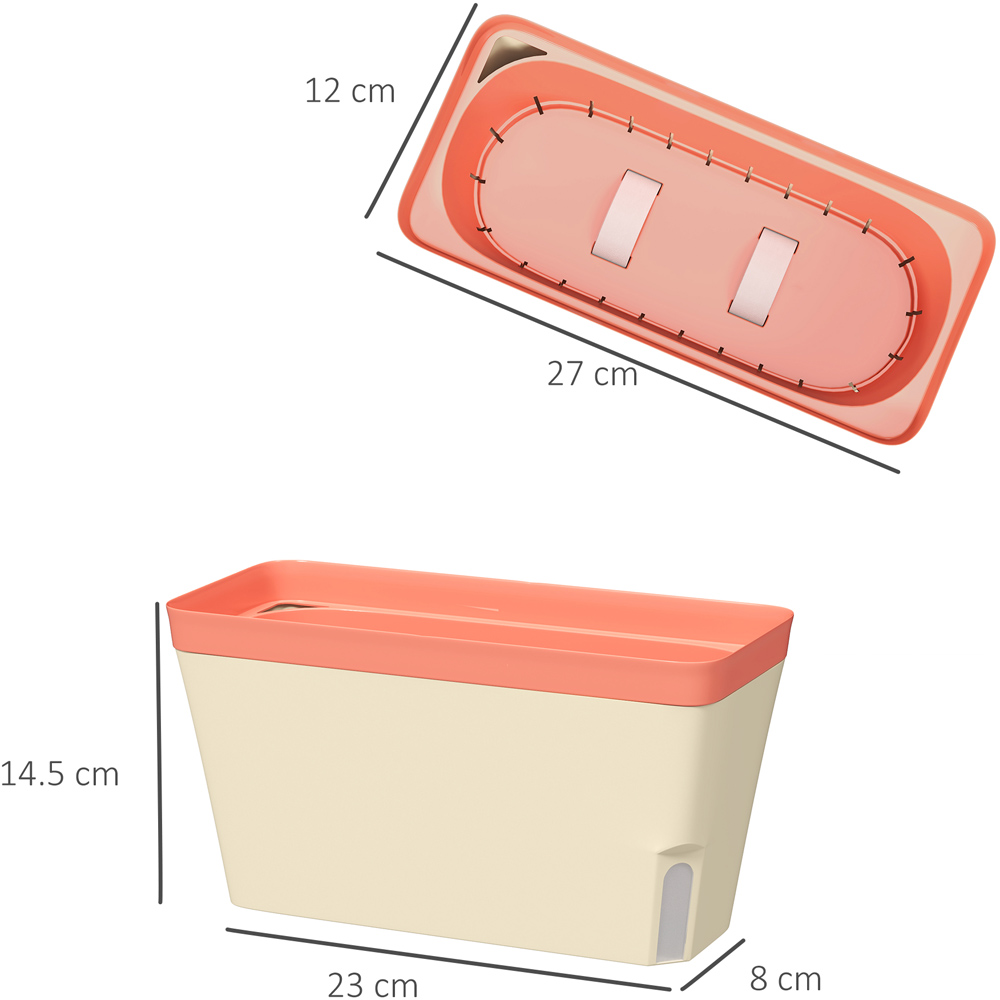 Outsunny Self Watering Plant Pot with Visual Water Level Window 27cm 3 Pack Image 7