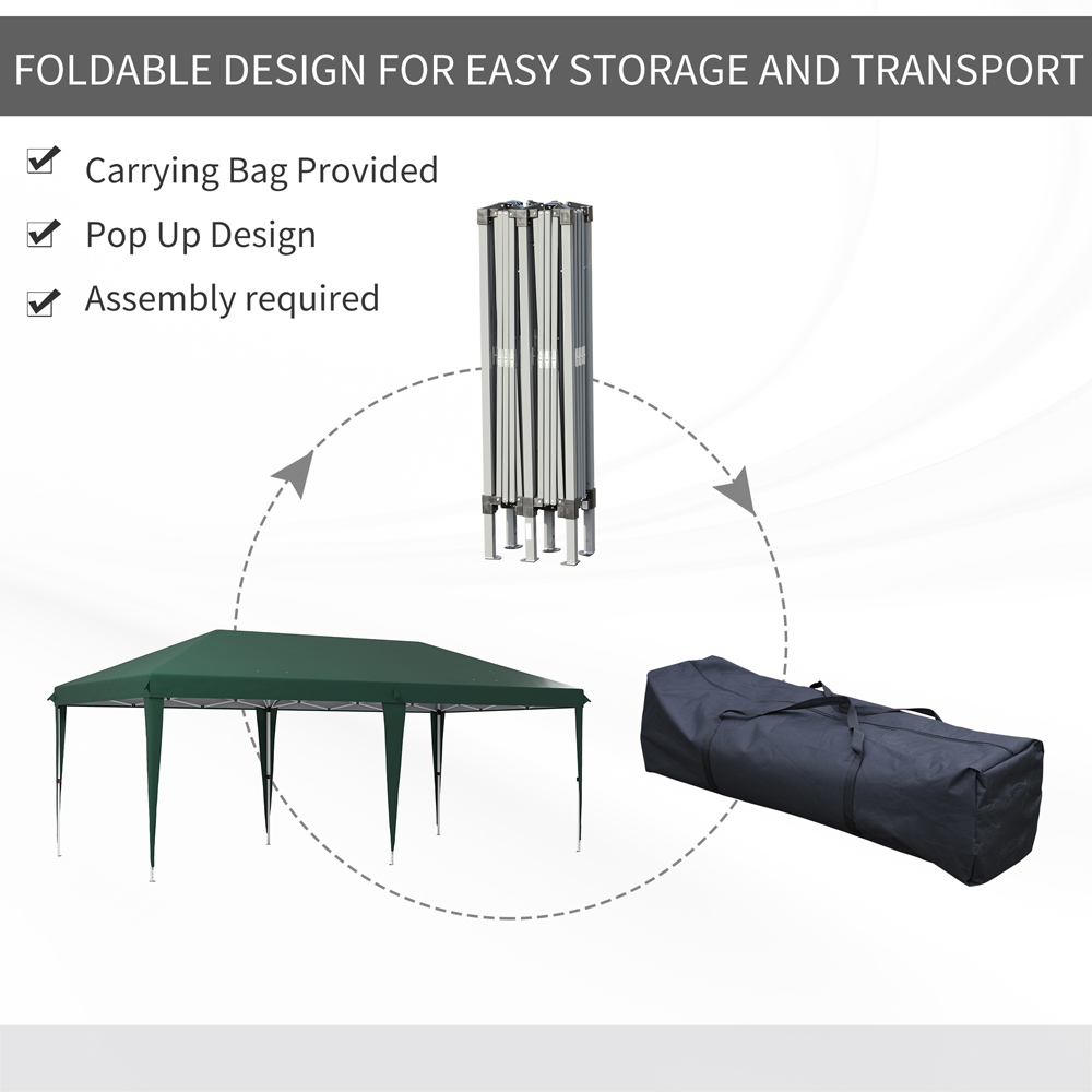 Outsunny 6 x 3m Green Pop Up Gazebo with Carry Bag Image 4