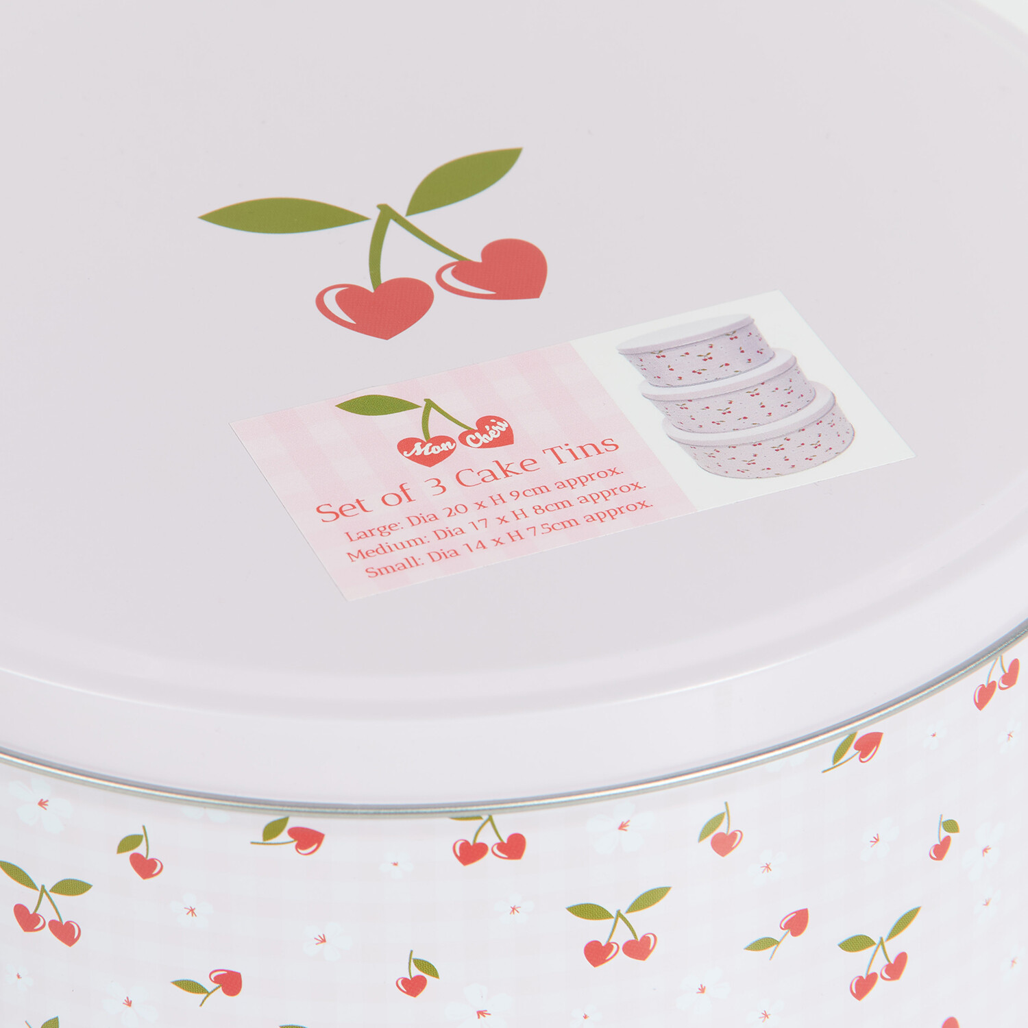 Set of 3 Mon Cheri Round Cake Tins - Multicolour Image 4