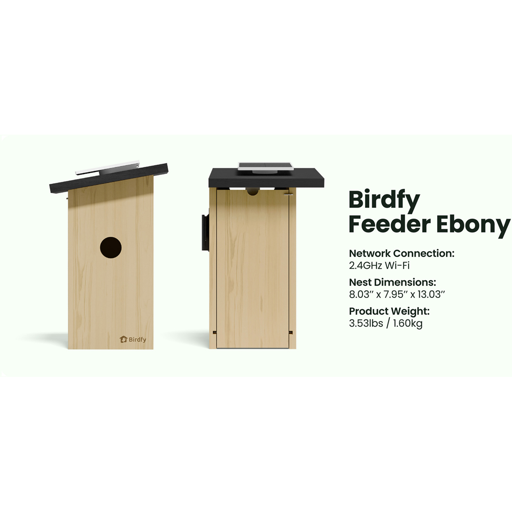 Birdfy Ebony Lite Smart Waterproof Bird House with 1080p FHD AI Camera Image 9