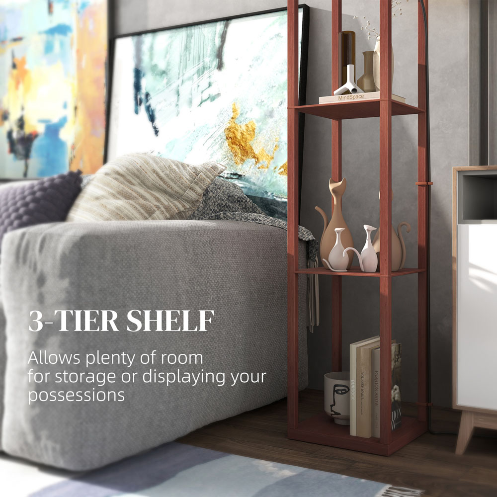 Portland 3 Shelf Brown Floor Lamp Image 6