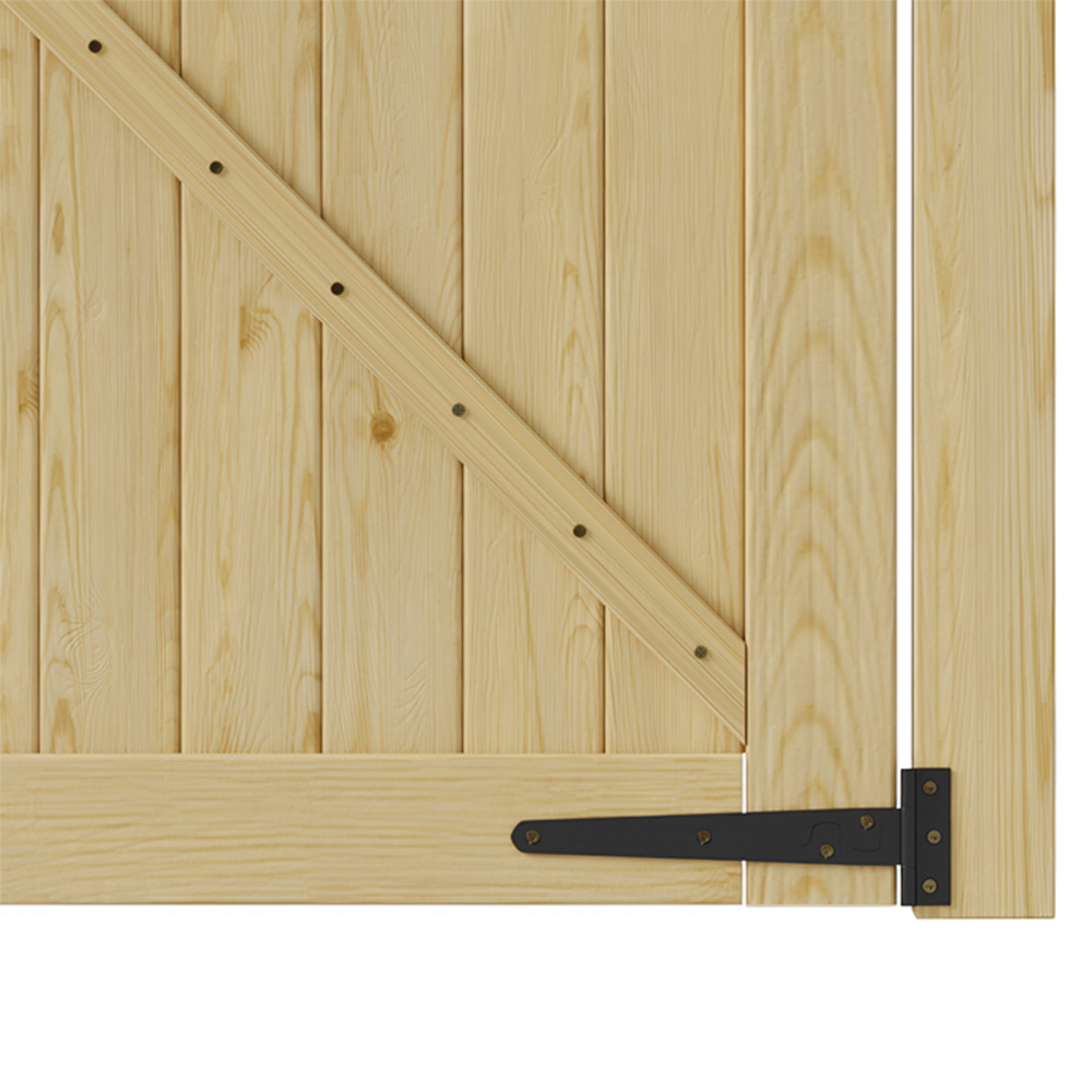 Living and Home Wooden Garden Slat Gate with Door Latch 70.8 x 35.4 inch Image 6