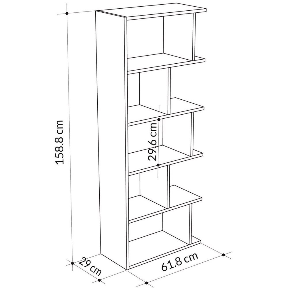 FWStyle Tapi 5 Tier Sandstone Bookcase Image 7