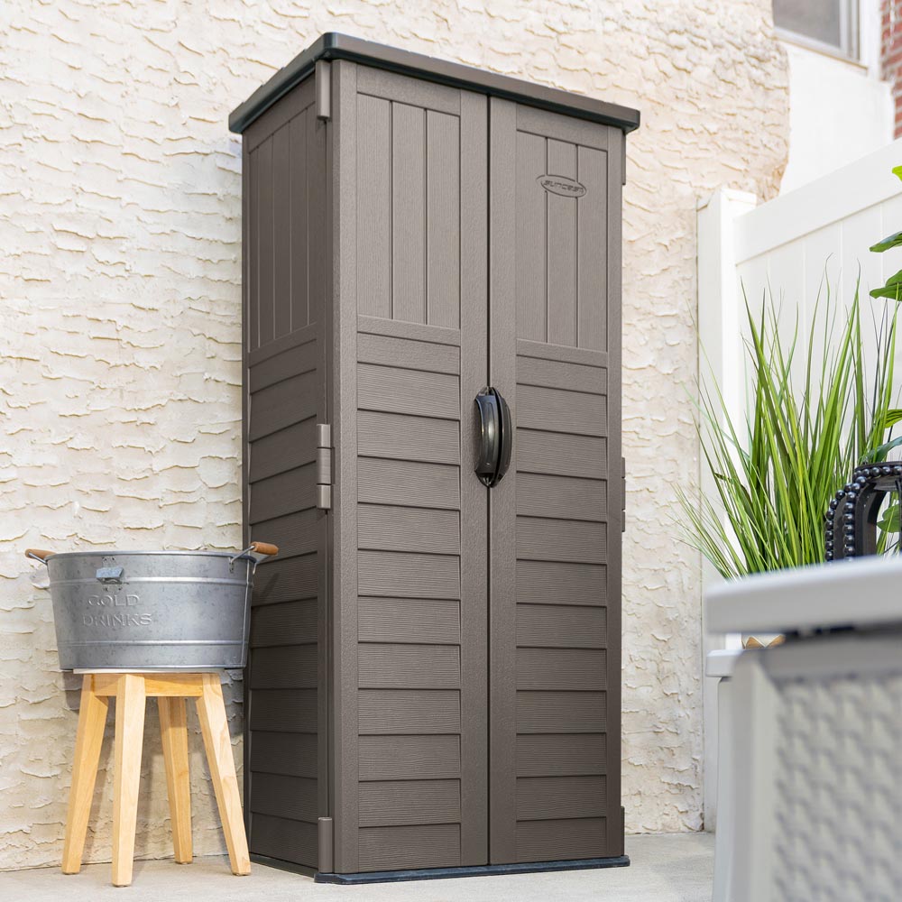 Suncast Mannington 5.7 x 2.2ft Stone Grey Storage Cabinet Image 4