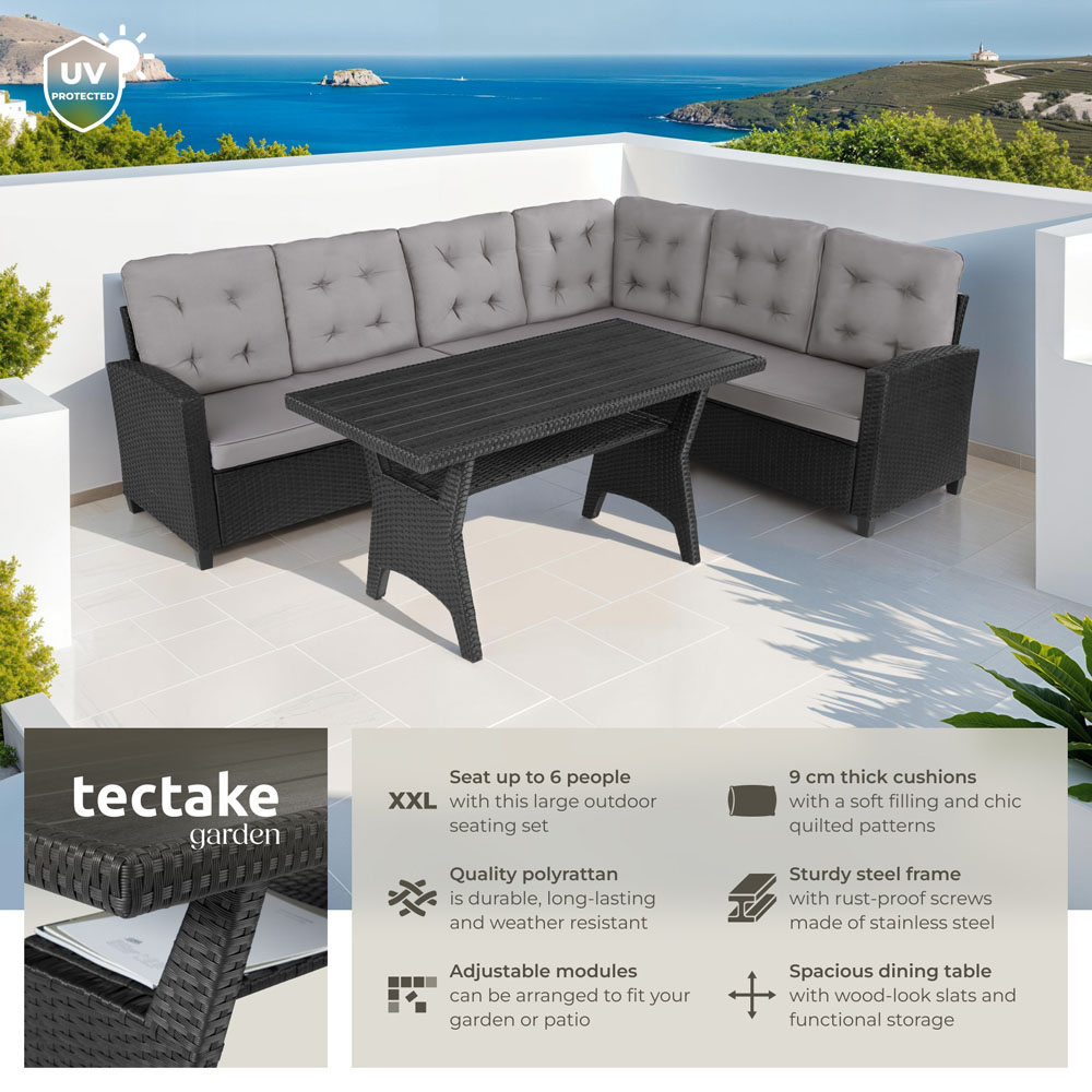 tectake Catania 6 Seater Garden Furniture Set with Cushions Image 6