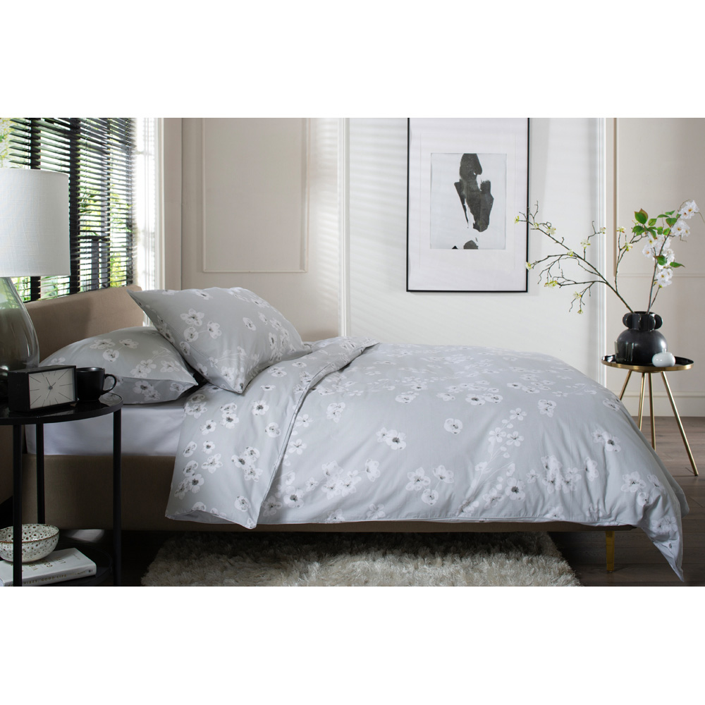 The Lyndon Company Petite Fleure Double Grey Duvet Set Image 2