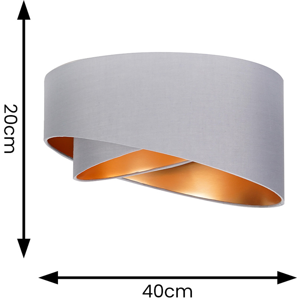 ValueLights Trekan Grey and Metallic Copper Pendant Lamp Shade Image 6