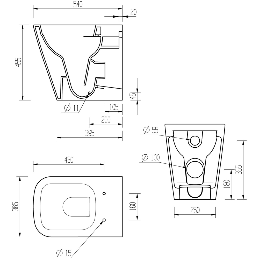 Bathstore Blanca Comfort Height Back to Wall WC and Soft Close Seat with Dual Flush Image 9