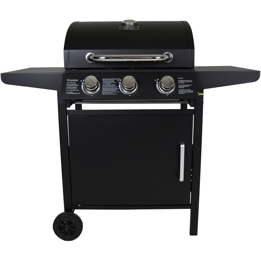 Charles Bentley 3 Burner Gas BBQ Black Image 4