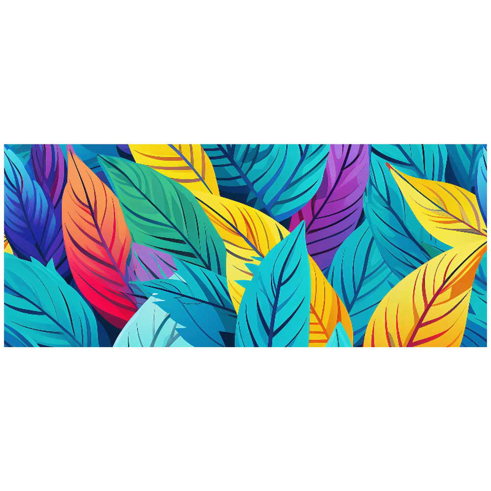 Warren Reed Designer Bright Colourful Leaves Glass Bathroom Splashback 25 x 60cm Image 2