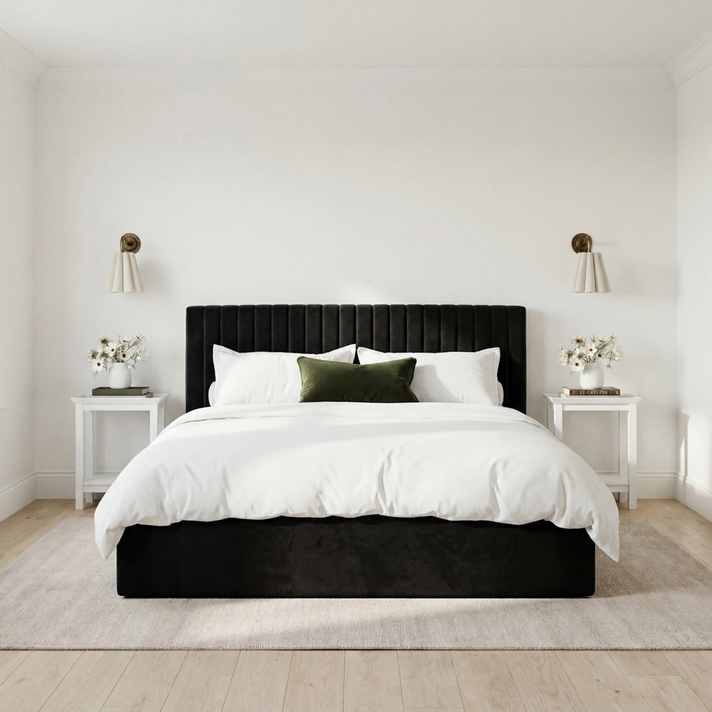 LPD Home Berlin Black King Size Ottoman Bed Image 7