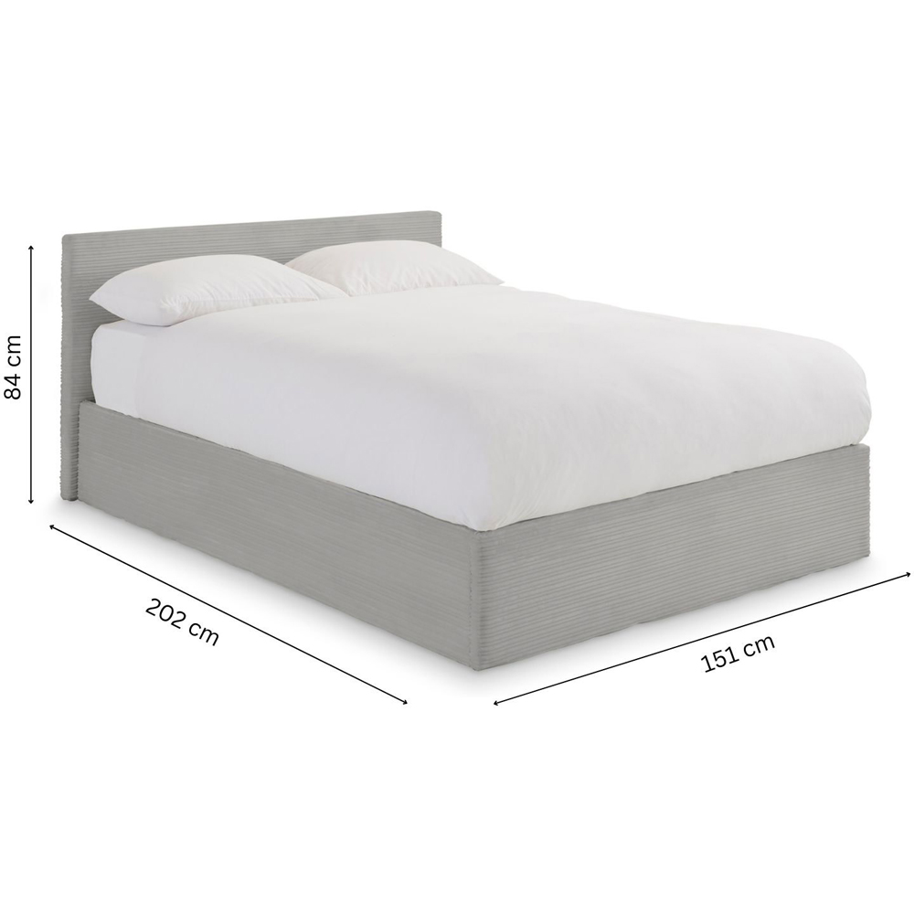 GFW Double Grey Corduroy End Lift Ottoman Bed Image 9