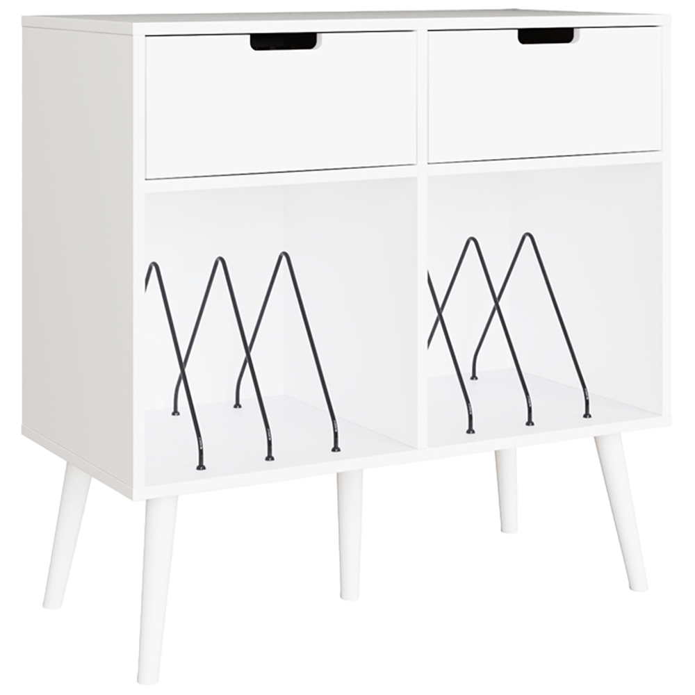GFW Jaxon 2 Drawer 2 Shelf White Turntable Stand Image 2