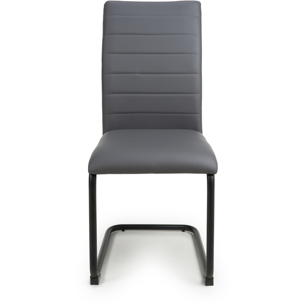 Carlisle Set of 4 Grey Leather Effect Dining Chair Image 6