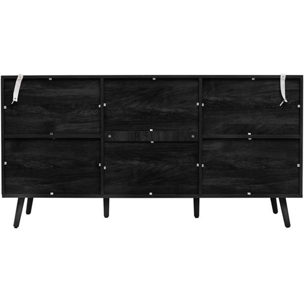 Birlea Noah 2 Door 3 Drawer Black Rattan Sideboard Image 5