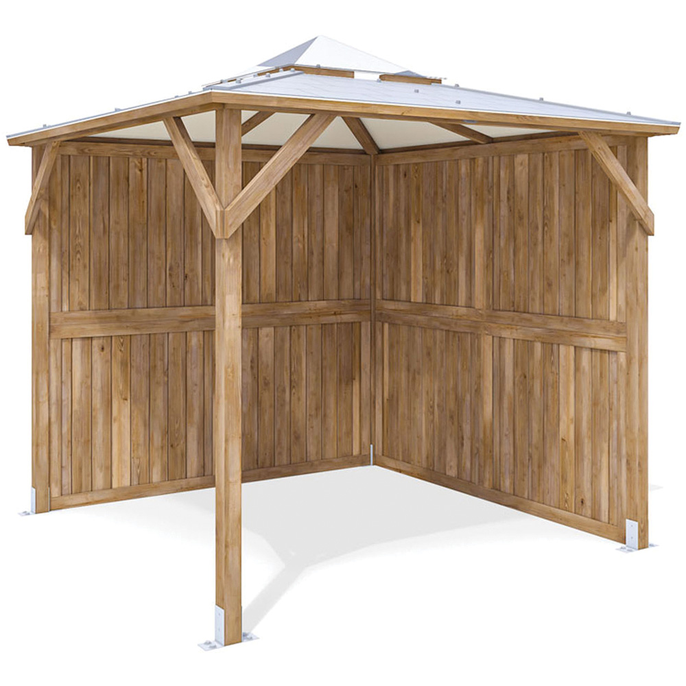 Dunster House Erin 2.5 x 2.5m Brown Solid Wall Superfelt Louvre Garden Gazebo Image 2